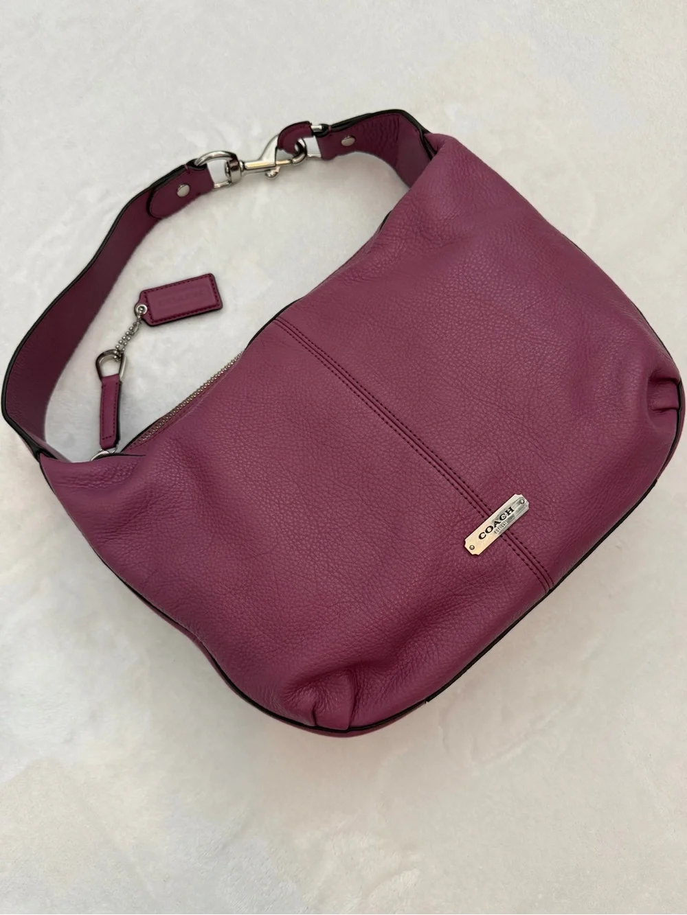 Coach Pebbled Leather Hobo Bag 2013 in Magenta